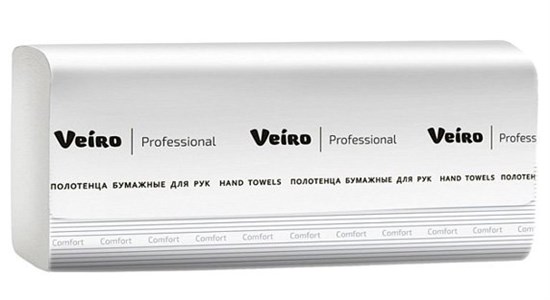 Полотенца бумажные Veiro Professional Lite, Z-сложения, 1-слойные, 21 пачка(Z2-200) 12-9231