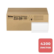 Полотенца бумажные Veiro Professional Z, 2 сл 200 листов, белые 21,3х22,5см целлюлоза (21 уп.) 12-1570