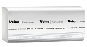 VEIRO Полотенца бумажные листовые Professional Lite, Z-сл., 2-сл., белые (21 пачка) 12-1239