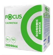 Салфетки бумажные Focus 24х24 см, 1-слойные, белые, 100 л в уп. 12-2194