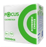 Салфетки бумажные Focus 24х24 см, 1-слойные, белые, 100 л в уп. 12-2194