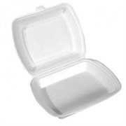 Ланч-бокс ВПС, 1-секция, 247х206х(35+30) мм, усиленный, белый, 100 шт 17-1460